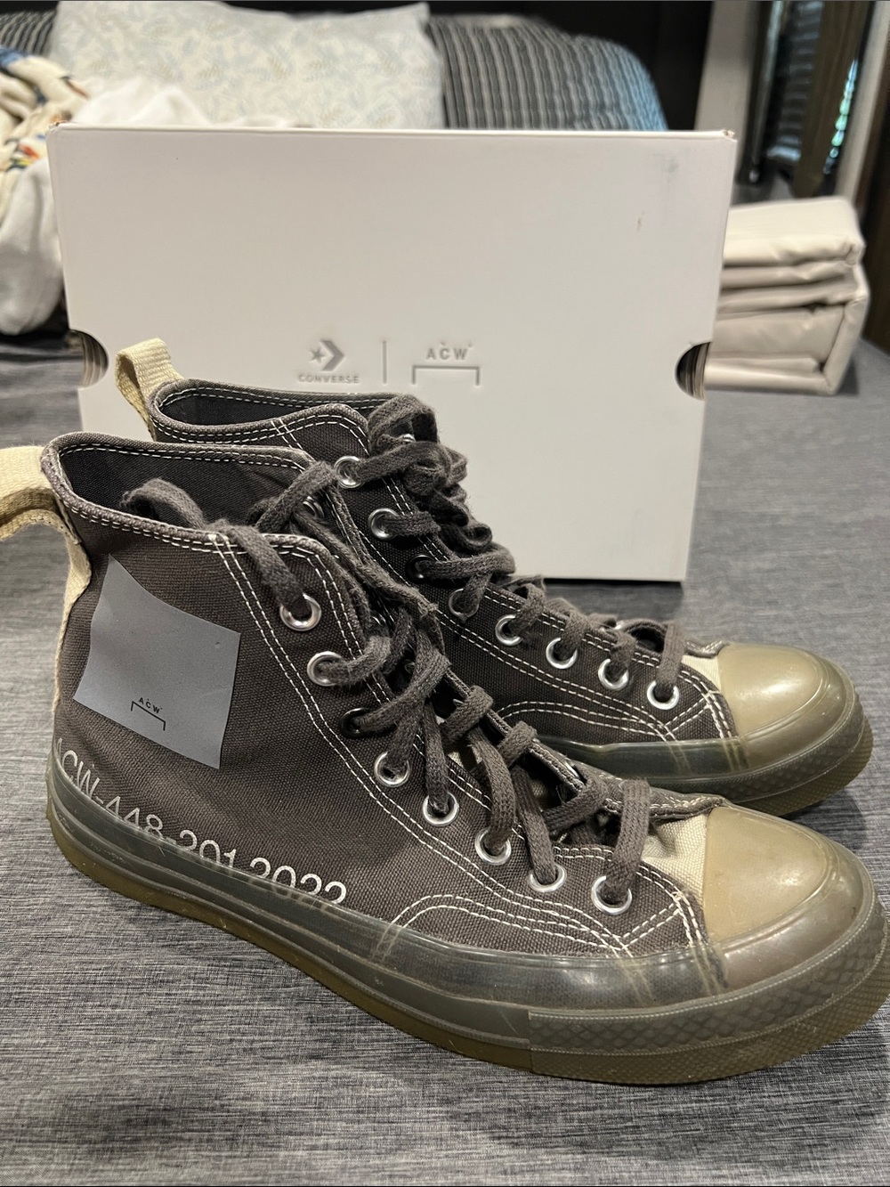 Unisex Converse High-Top Sneakers- Dark Gray